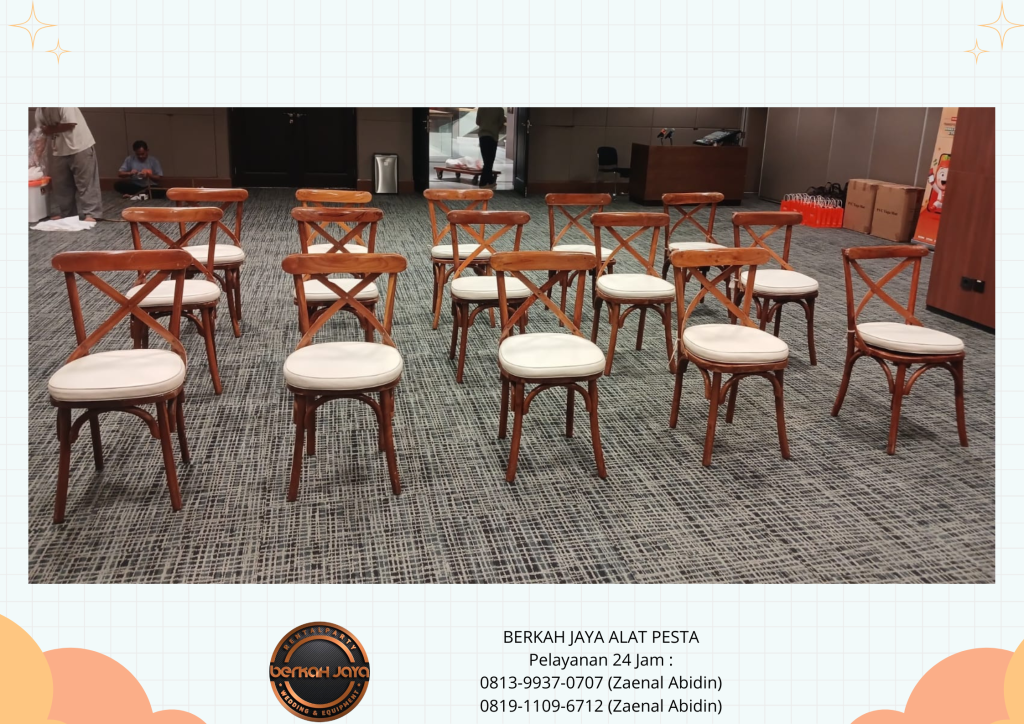 Jasa Sewa KURSI CROSSBACK KAYU Di Jakarta Selatan Event Wedding