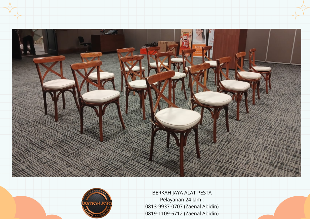 Jasa Sewa KURSI CROSSBACK KAYU Di Jakarta Selatan Event Wedding