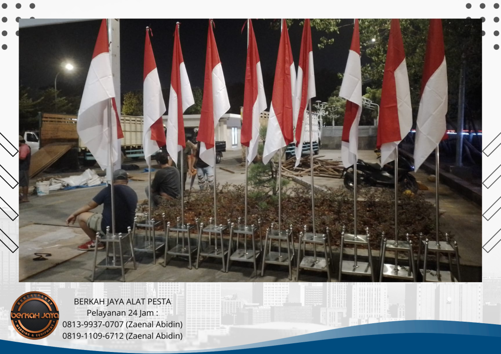 Sewa TIANG BENDERA VIP STAINLESS MEJA KURSI Jakarta