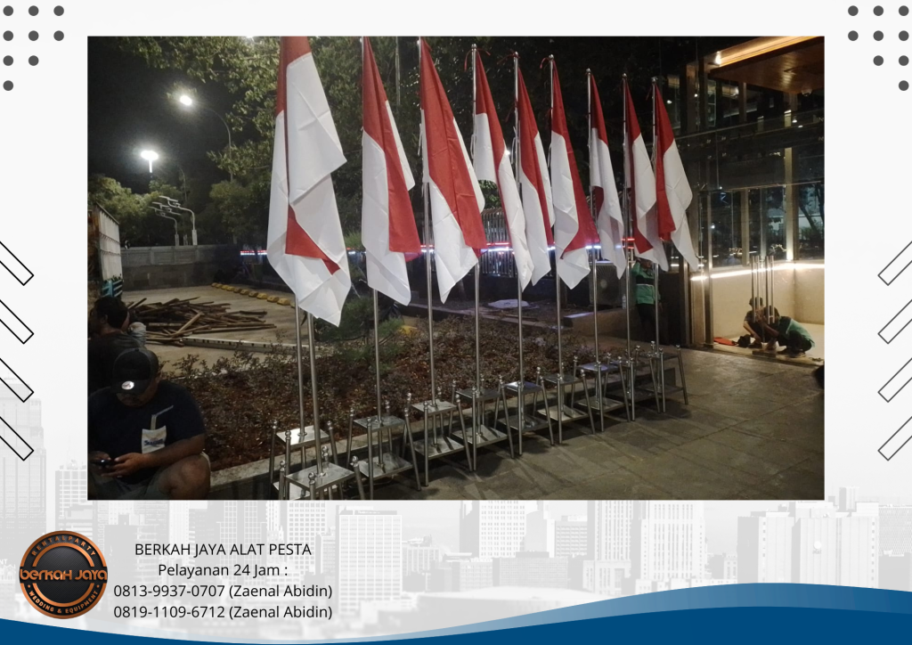 Sewa TIANG BENDERA VIP STAINLESS MEJA KURSI Jakarta