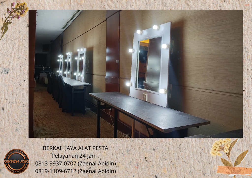 Sewa CERMIN RIAS PUTIH PLUS LAMPU Jakarta Selatan