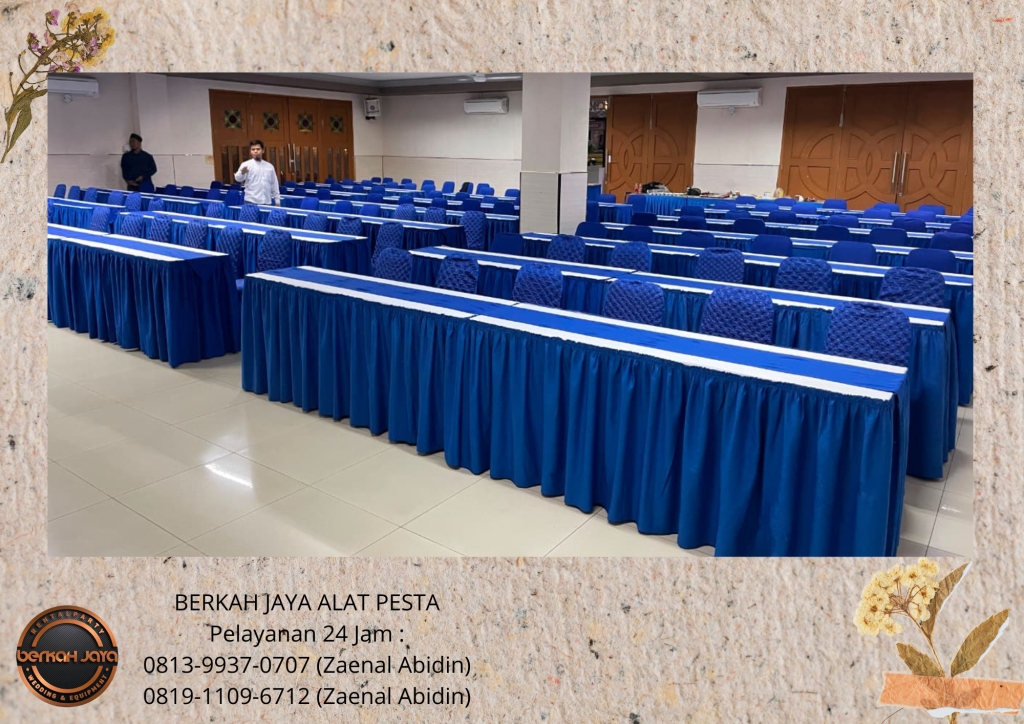 Sewa MEJA KURSI COVER BIRU Area Jakarta Selatan