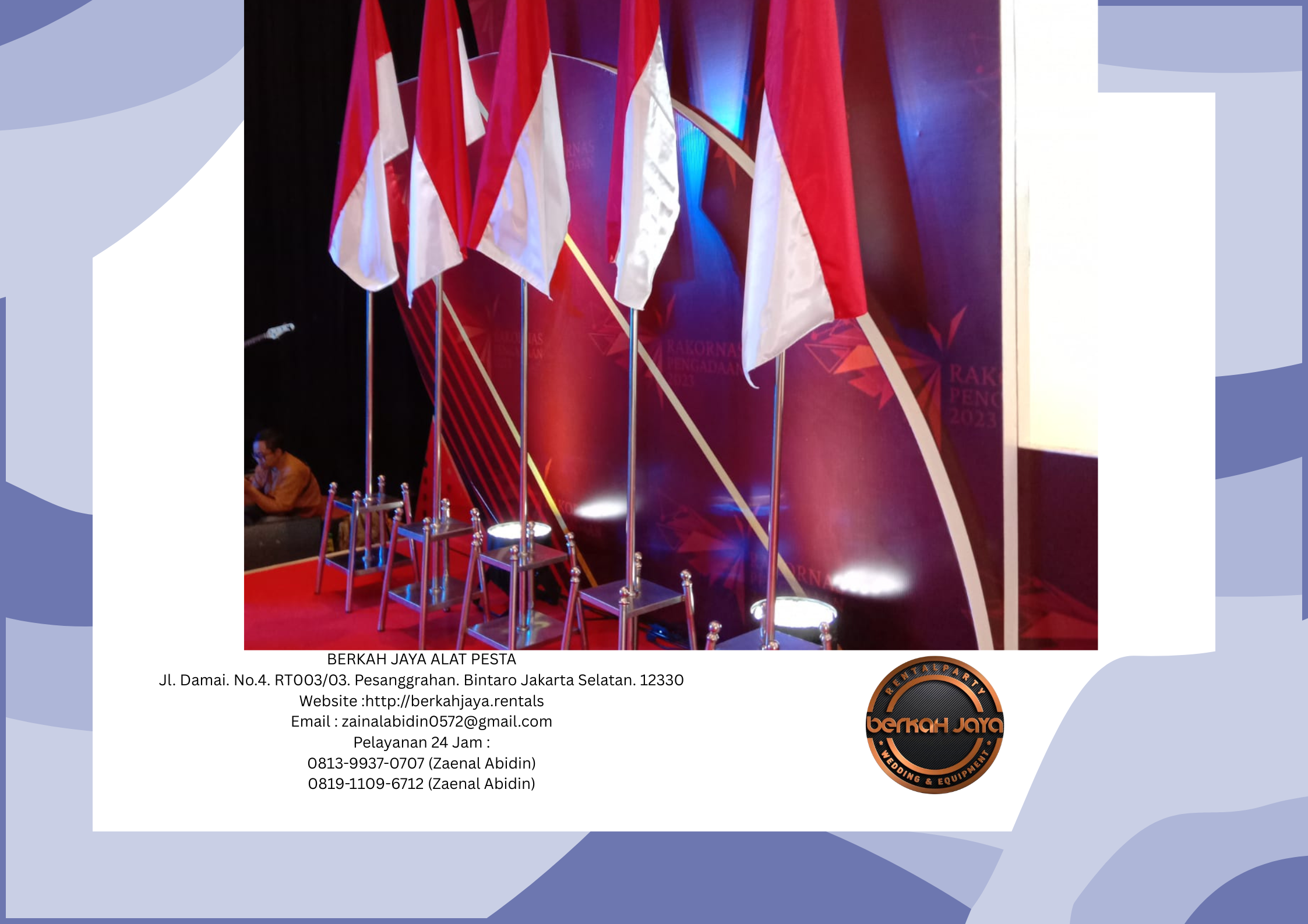 Sewa TIANG BENDERA VIP STAINLESS MEJA KURSI Jakarta