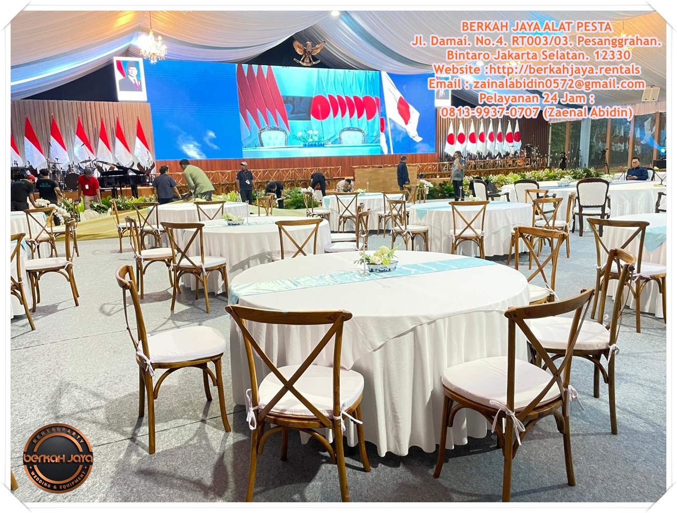Sewa CROSSBACK CHAIRS Dan ROUND TABLE Jakarta Selatan