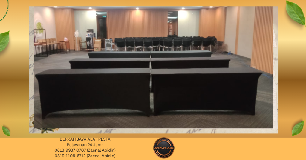 Rental MEJA IBM COVER HITAM PUTIH KETAT Jakarta Selatan