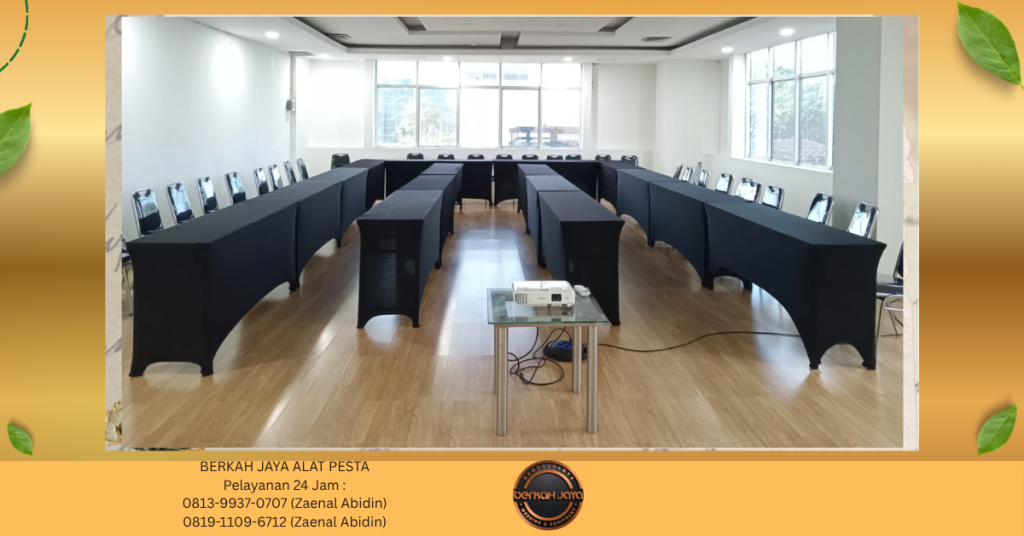 Rental MEJA IBM COVER HITAM PUTIH KETAT Jakarta Selatan