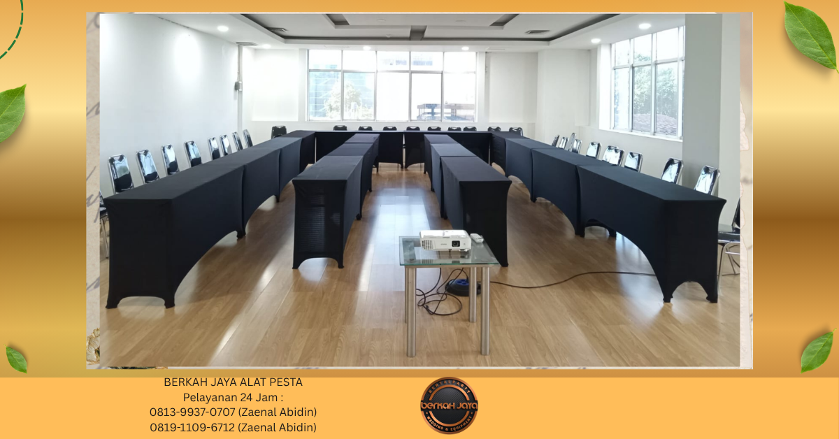 Rental MEJA IBM COVER HITAM PUTIH KETAT Jakarta Selatan