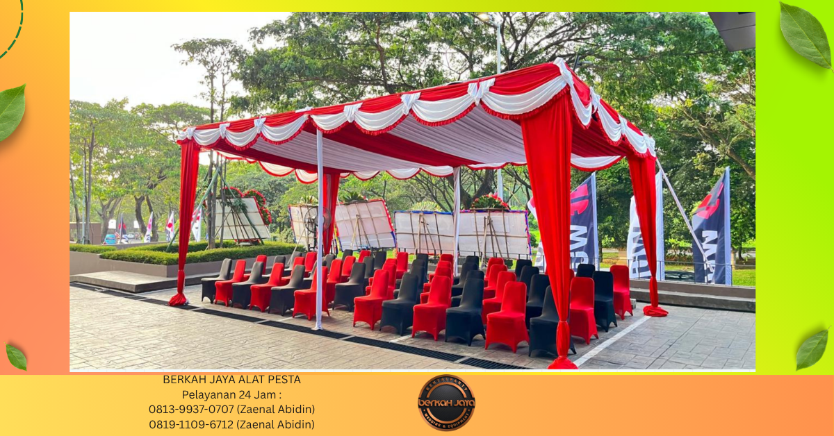 Rental TENDA SERUT KAIN MERAH PUTIH Area Jakarta Selatan