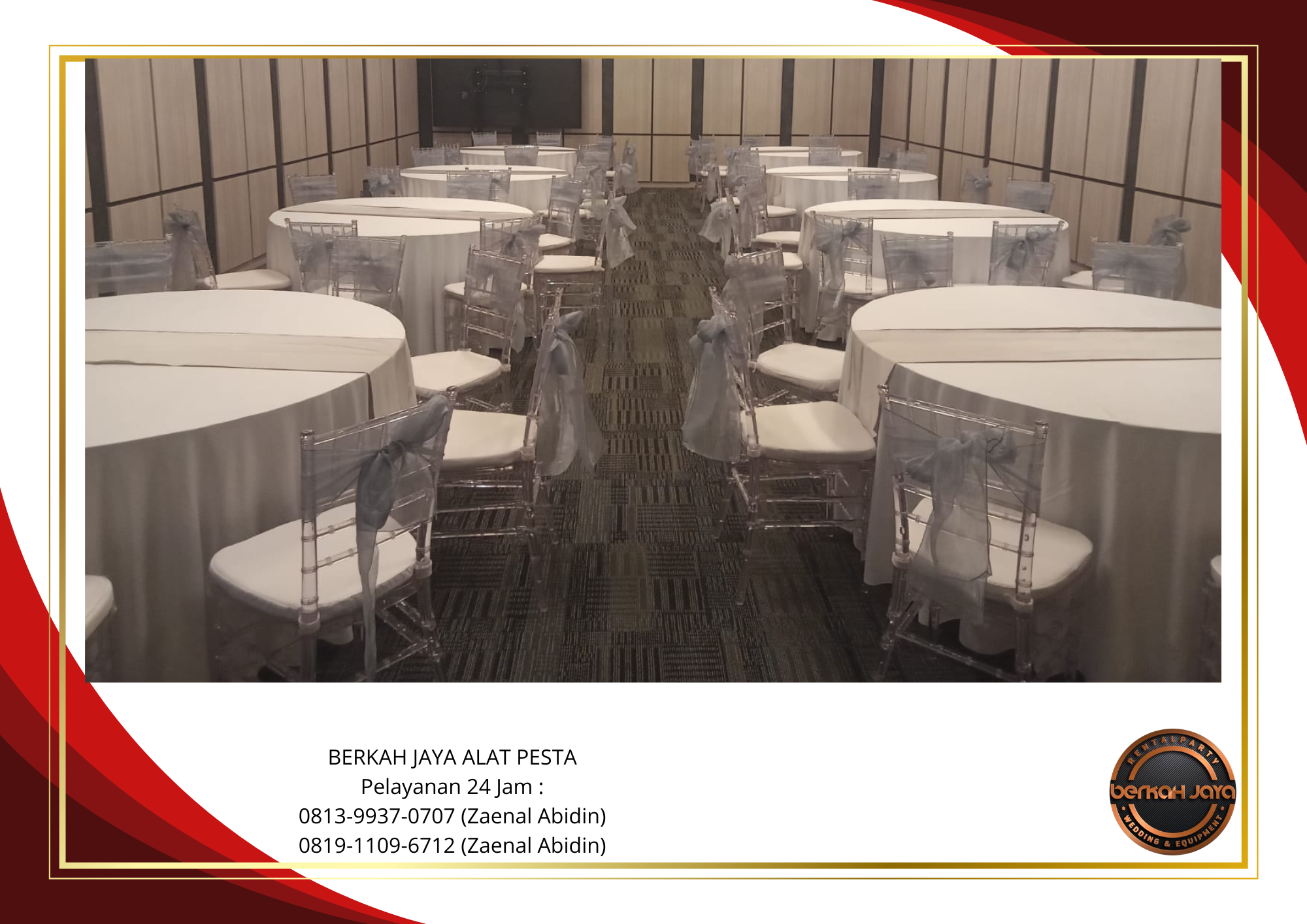 Sewa GONG ROUND TABLE KURSI TIFFANY ACRYLIC Jakarta Selatan