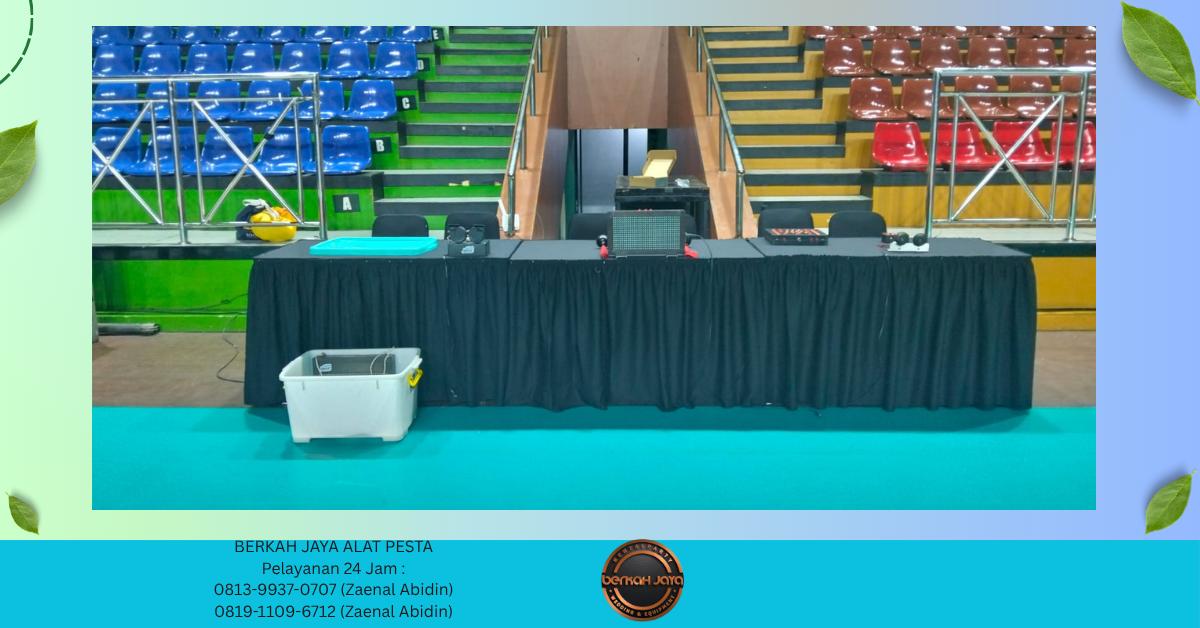 Sewa MEJA KURSI EVENT COVER HITAM Jakarta Selatan