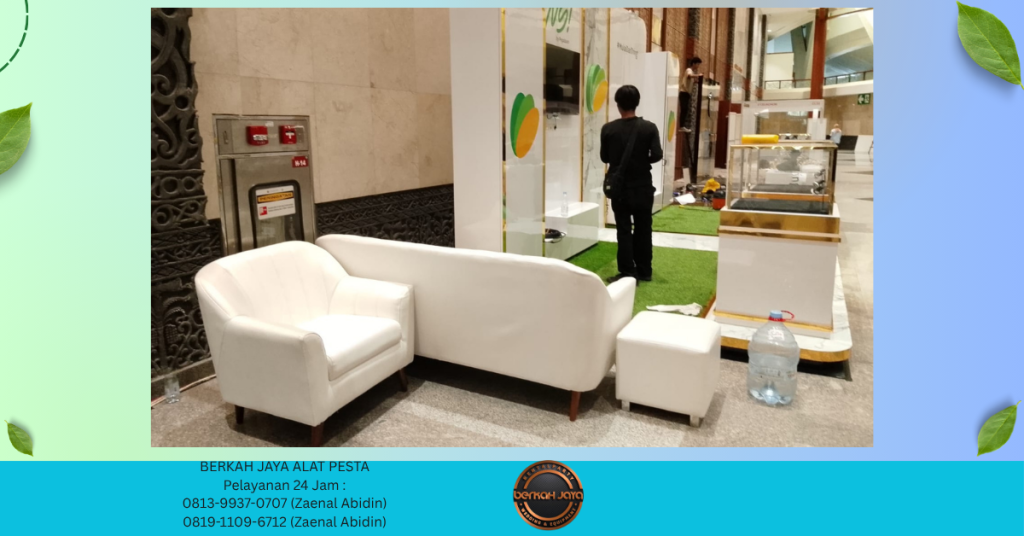 Sewa SOFA RETRO TYPE SINGLE DAN TRIPLE WARNA PUTIH Jakarta Selatan