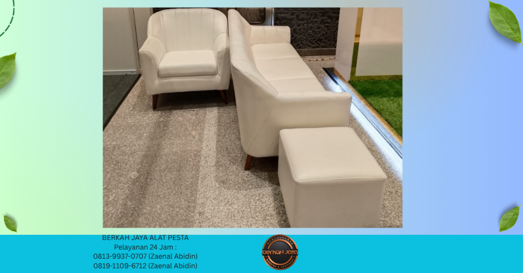 Sewa SOFA RETRO TYPE SINGLE DAN TRIPLE WARNA PUTIH Jakarta Selatan