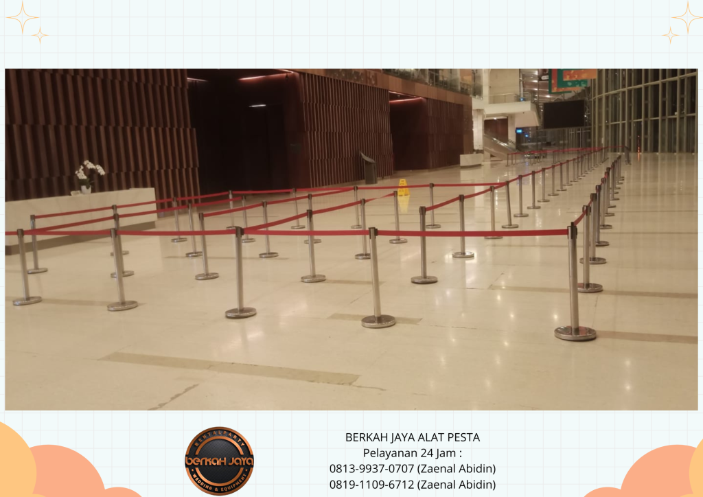 Rental TIANG ANTRIAN STAINLESS PITA MERAH Jakarta Selatan