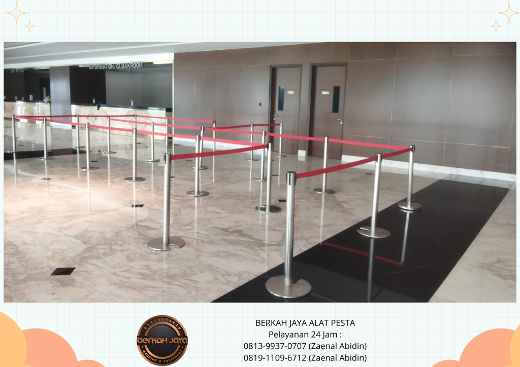 Rental TIANG ANTRIAN STAINLESS PITA MERAH Jakarta Selatan