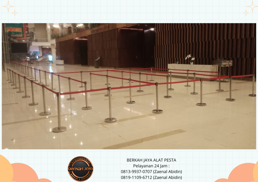 Rental TIANG ANTRIAN STAINLESS PITA MERAH Jakarta Selatan