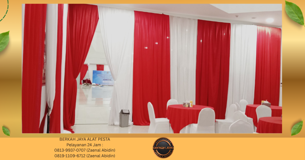 Layanan Sewa TIRAI MERAH PUTIH DEKORASI DINDING Di Jakarta 081399370707