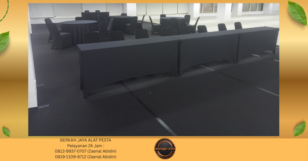 Rental KARPET HITAM ROUND TABLE KURSI MEJA IBM Jakarta Selatan