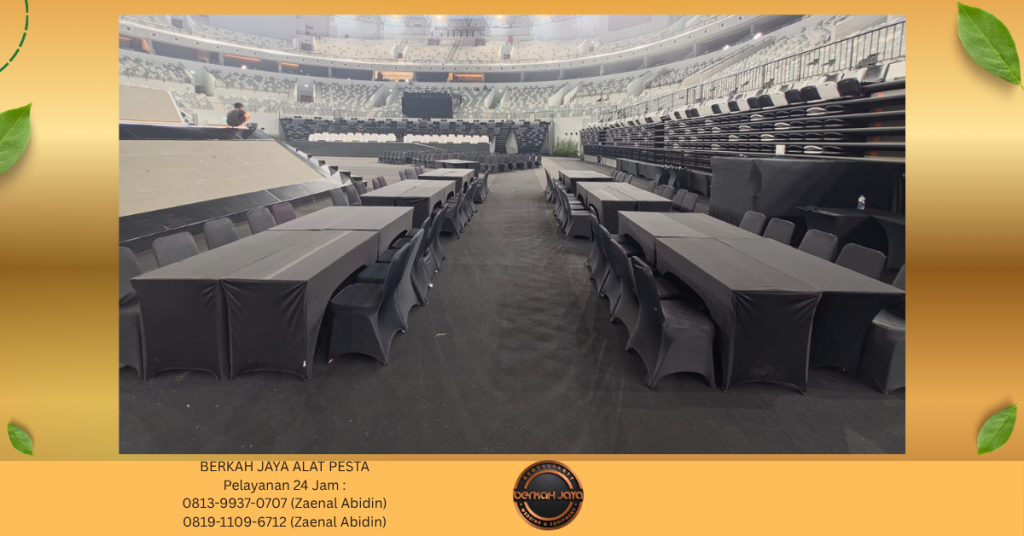 Rental KARPET HITAM ROUND TABLE KURSI MEJA IBM Jakarta Selatan