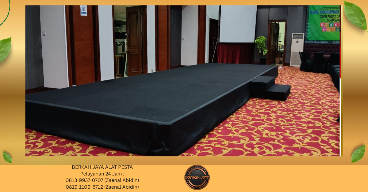 Rental PANGGUNG INDOOR COVER KARPET HITAM Jakarta Selatan