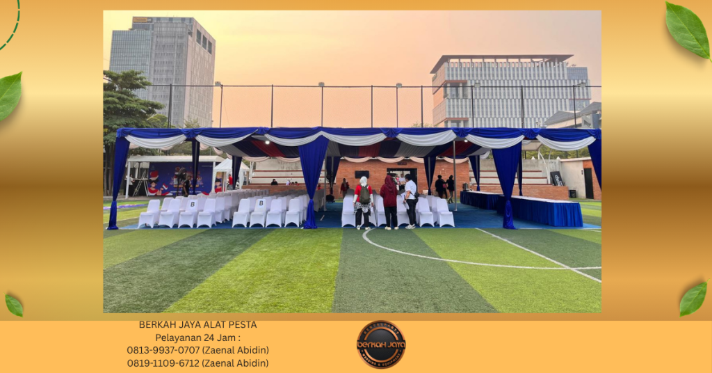 Rental TENDA SERUT BIRU PUTIH MERAH MEJA KURSI Jakarta