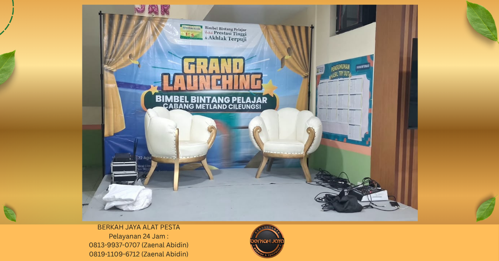 Sewa Kursi Kerang Panggung Backdrop Jakarta Selatan