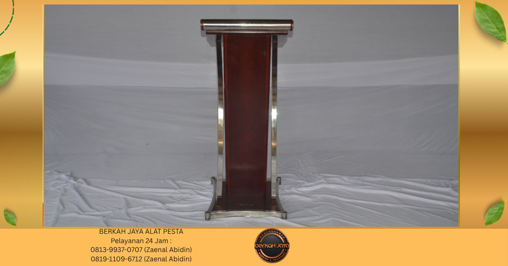 Sewa PODIUM COKLAT FRAME STAINLESS Jakarta Selatan