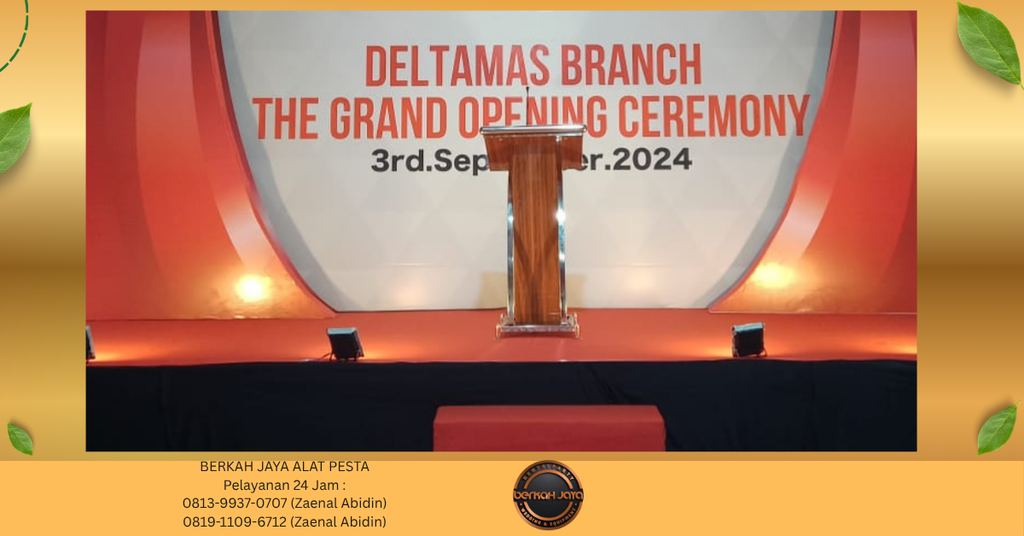 Sewa PODIUM COKLAT FRAME STAINLESS Jakarta Selatan
