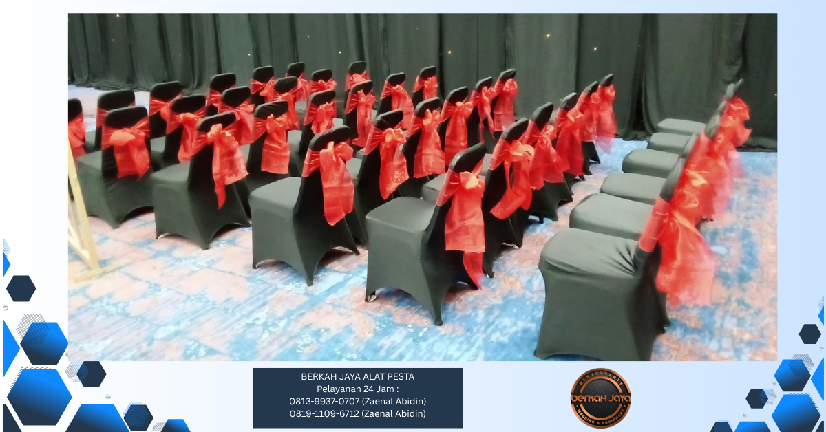 Sewa Kursi Futura Cover Hitam Pita Merah Jakarta Selatan 081399370707