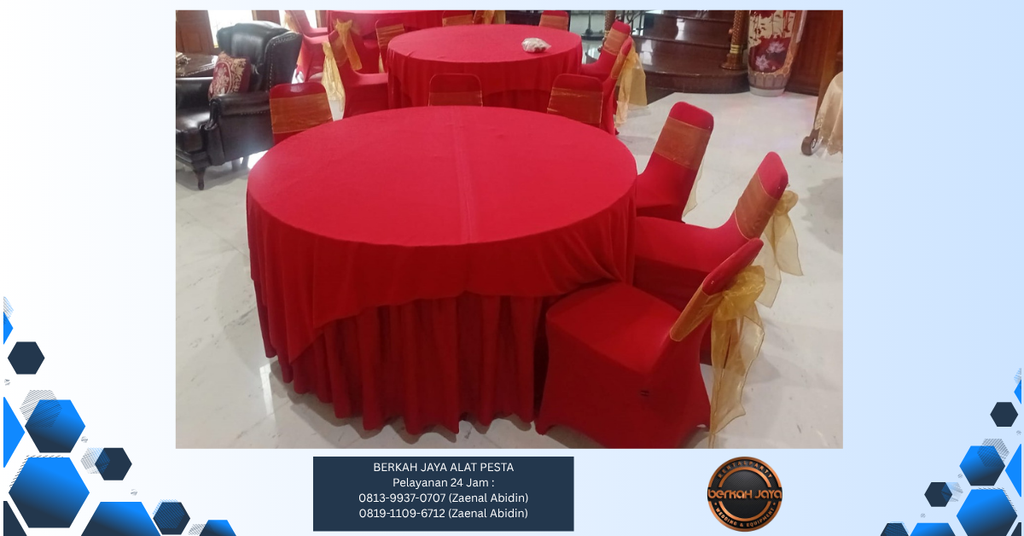 Sewa Round Table Dan Kursi Cover Merah Jakarta Selatan 081399370707