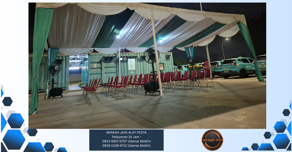 Sewa Tenda Serut Kain Putih Hijau Jakarta Selatan 081399370707