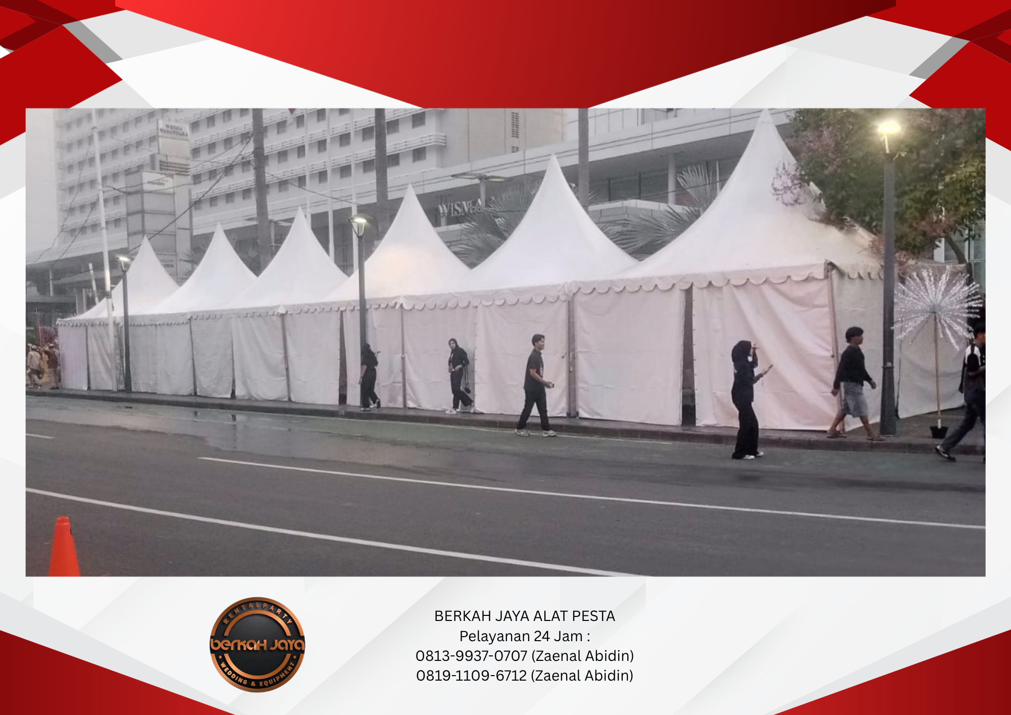 Jasa Sewa Tenda Sarnafil Kerucut Daerah Jakarta Pusat 081399370707