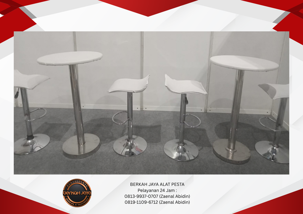 Rental Barstool Kursi Kotak Warna Putih Jakarta Selatan 081399370707