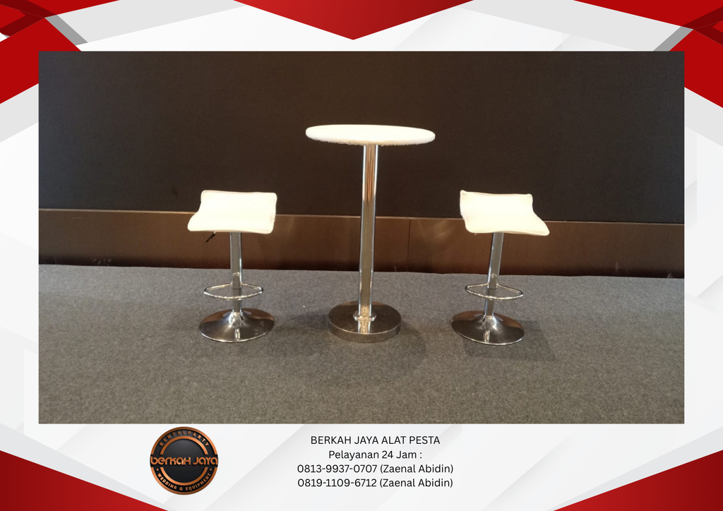 Rental Barstool Kursi Kotak Warna Putih Jakarta Selatan 081399370707