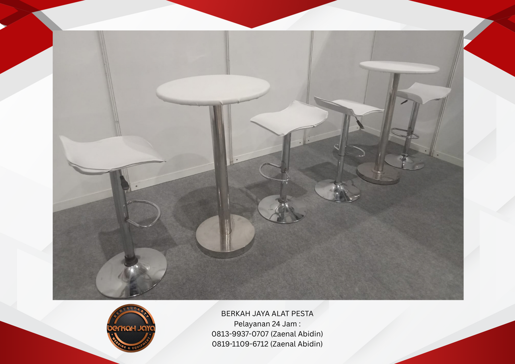 Rental Barstool Kursi Kotak Warna Putih Jakarta Selatan 081399370707