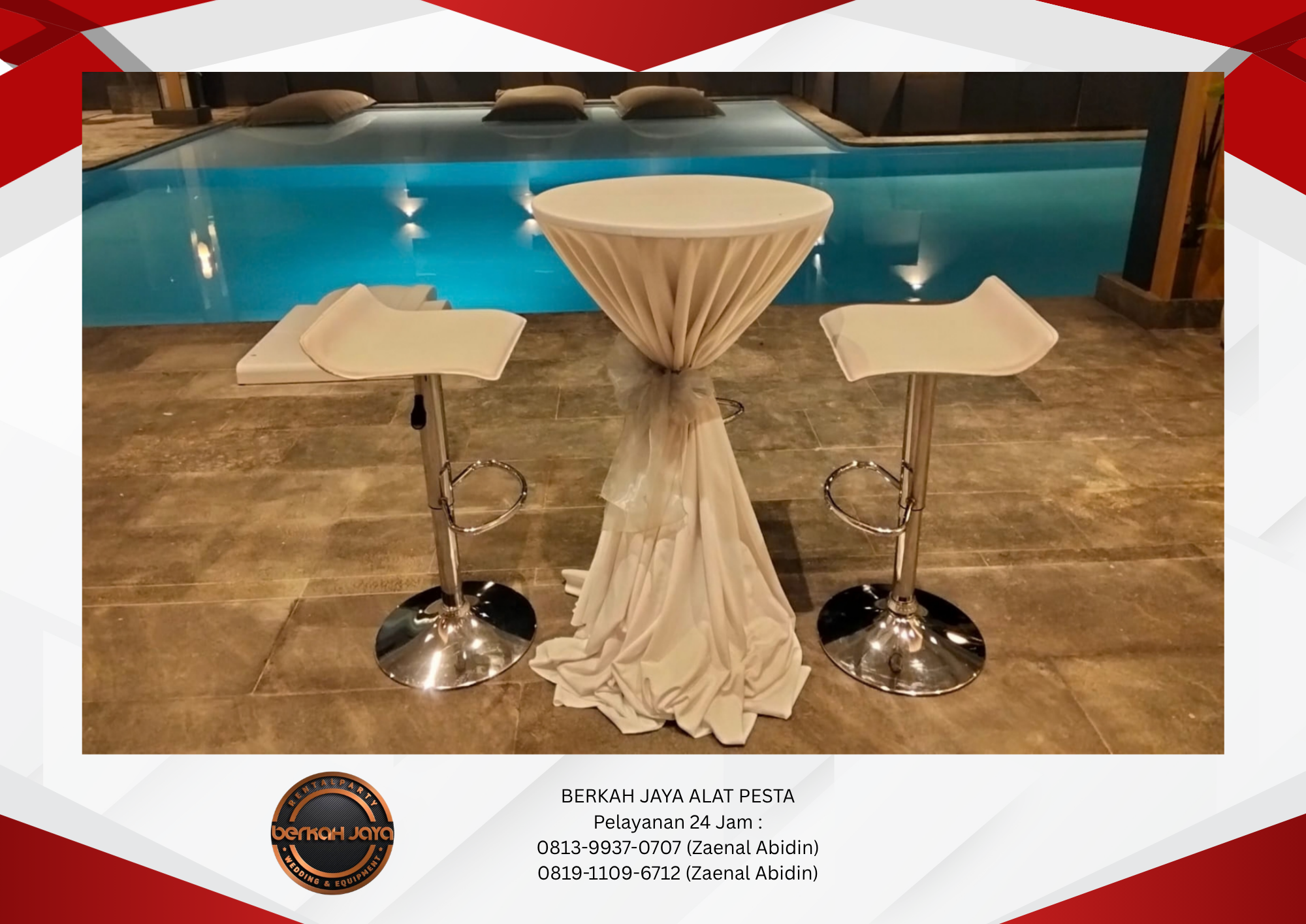 Rental Barstool Kursi Kotak Warna Putih Jakarta Selatan 081399370707