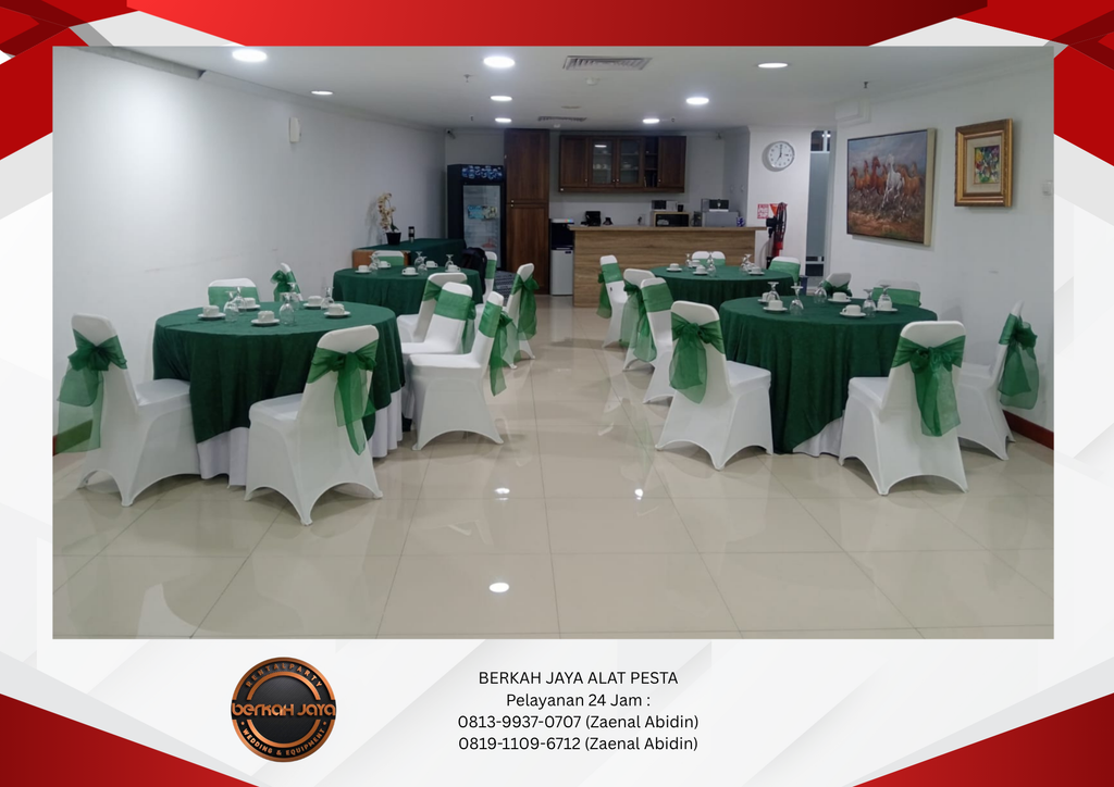 Rental Round Table Topping Hijau Jakarta Selatan 081399370707