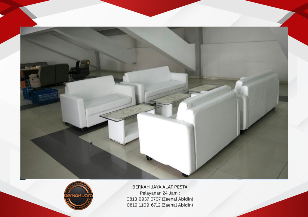 Sewa Sofa Double Seater Putih Tangerang Selatan 081399370707