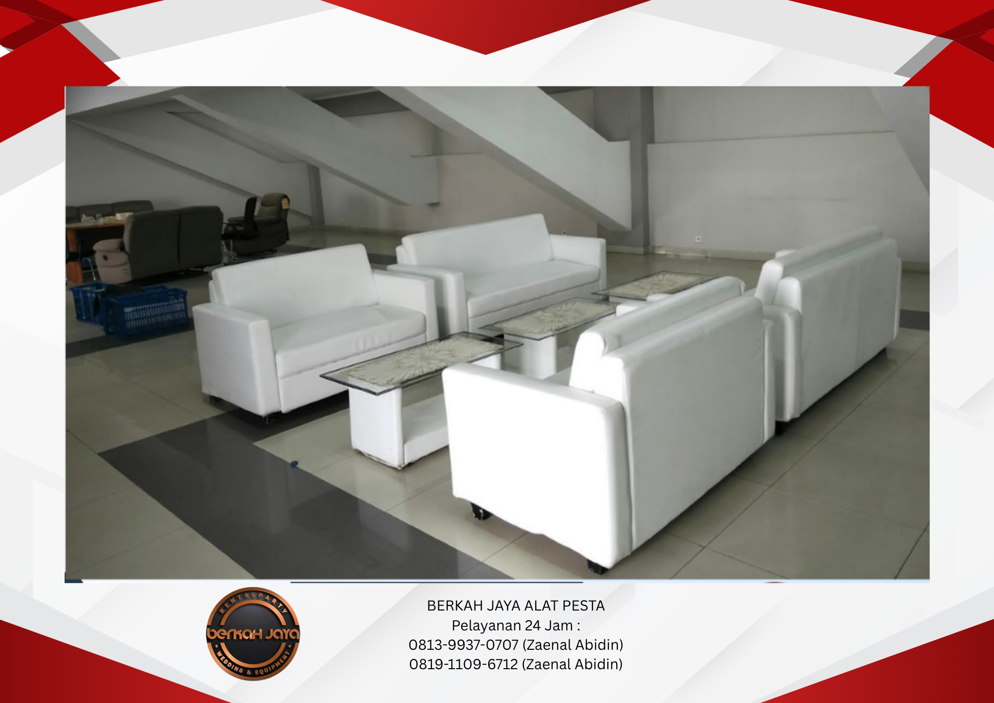 Sewa Sofa Double Seater Putih Tangerang Selatan 081399370707