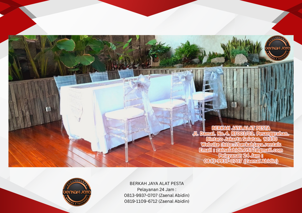 Tempat Rental Kursi Tiffany Acrylic Di Jakarta Selatan 081399370707